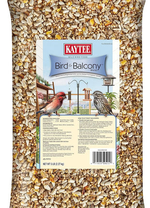 Kaytee Bird & Balcony Wild Bird Food No Mess Seed Blend for City Dwelling Birds Like Finches, Sparrows, Mourning Doves and More, 5 lb