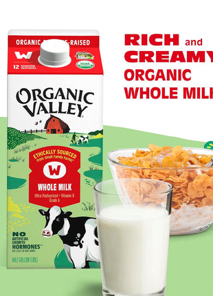 Organic Valley, Organic Whole Milk, 64 Oz (Half Gallon)