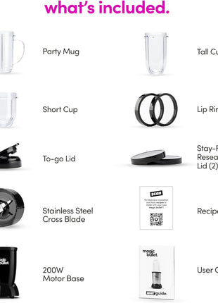 magic bullet Blender, Small, Black, 11 Piece Set