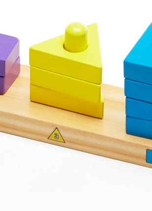 Melissa & Doug Stack and Sort Board - Wooden Educational Toy With 15 Solid Wood Pieces