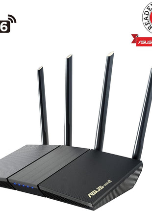 ASUS RT-AX1800S Dual Band WiFi 6 Extendable Router, Subscription-Free Network Security, Parental Control, Built-in VPN, AiMesh Compatible, Gaming & Streaming, Smart Home