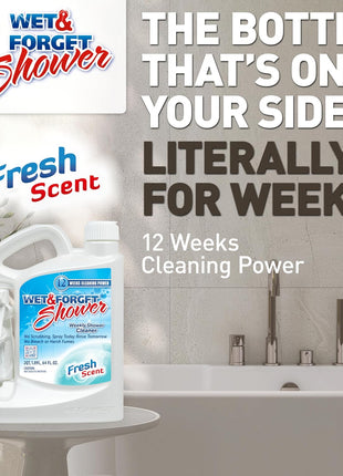 Wet & Forget Shower Cleaner Spray Multi-Surface Weekly Application Requires No Scrubbing, Bleach-Free Formula, Ready to Use, Fresh Scent, 3 Months of Cleaning, 64 Fluid Ounces, 1 Pack