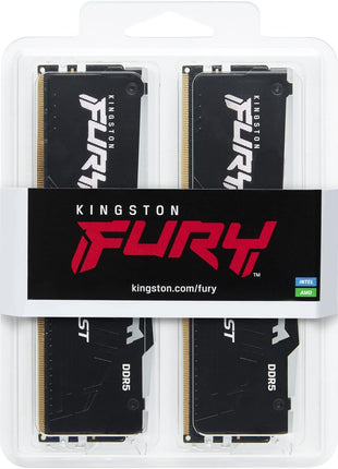 Kingston FURY Beast RGB 16GB 5200MT/s DDR5 CL40 DIMM Desktop Memory (Kit of 2) | Intel XMP 3.0 | Infrared Sync Technology | Overclocking Stability | KF552C40BBAK2-16