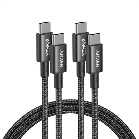 Anker USB C to USB C Cable, 100W Fast Charging Cable (2-Pack, 6 ft, Black) | For iPhone 17 Series, MacBook Pro 2020, Pixel, and More (Not for Video Output)
