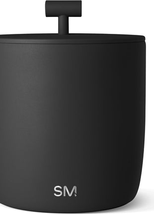 Simple Modern Vacuum Insulated Ice Bucket with Lid and Scoop | for Cocktail, Champagne, Wine, Beer, & Hosting | Stainless Steel 100oz Capacity for Large Parties | Rocks Collection | Midnight Black