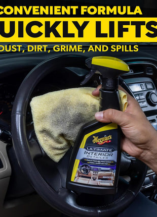 Meguiar's G16216 Ultimate Interior Detailer, Protects Interior Surfaces from Dirt and Grime, Leaves Your Surfaces Protected from UV Rays and Giving It a Lasting Finish, 15.2 Oz Spray Bottle