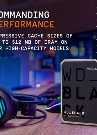 WD Western Digital 8TB WD_Black Performance Internal Hard Drive HDD - 7200 RPM, SATA 6 Gb/s, 256 MB Cache, 3.5 inch - WD8002FZBX
