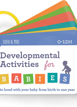 Lulu & You Baby Activity Cards - Playtime Ideas Focused on Baby Development and Stimulation - Newborn Activities from Birth to 1 Year – 0-12 Months Old Baby Must Haves - Baby Activity Book