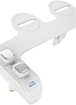 BEMIS 500EC 390 Toilet Seat with Easy Clean & Change Hinges, 1 Pack Round, Cotton White | Durable enameled wood resists chipping & scratching, fits all standard round toilets, Made in USA, 500EC 390