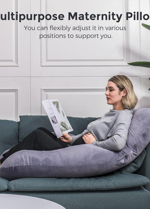 Momcozy Pregnancy Pillow for Sleeping - U Shaped Full Body Maternity Pillow | Removable Cover, Support for Back, Legs, Belly, Hips for Pregnant Women, Side Sleeper, Pregnancy Gifts & Essentials, 57 Inch