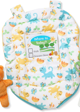 Melissa & Doug Mine to Love Carrier Play Set for Baby Dolls with Toy Bear, Bottle, Rattle, Activity Card