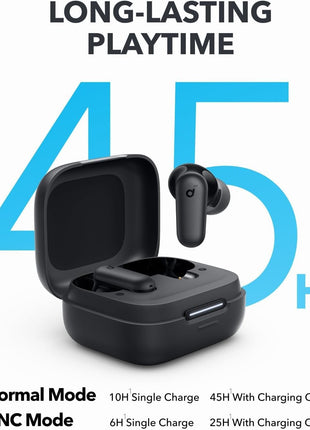 Soundcore P30i by Anker Noise Cancelling Earbuds, Hands-Free Viewing | Strong and Smart Noise Cancelling, Powerful Bass, 45H Playtime, 2-in-1 Case and Phone Stand, IP54, Bluetooth 5.4
