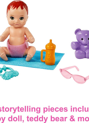 Barbie Skipper Babysitters, Inc. Playset with Skipper Babysitter Doll (Brunette), Stroller, Baby Doll & 5 Accessories, Toy for 3 Year Olds & Up