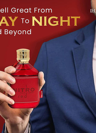 Dumont NITRO RED - 3.4oz - Eau De Parfum - Luxury Perfume for Men - Fruit, Woody, Floral & Masculine Fragrance - Long Lasting Cologne Mist & Body Spray - for Him
