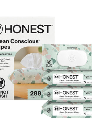 The Honest Company Hypoallergenic Multi-Use Baby Wipes for Sensitive Skin, Geo Mood, 288 Count
