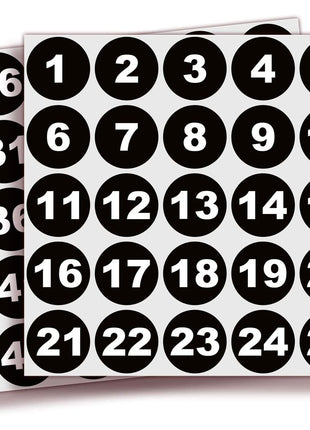 iSYFIX Black Consecutive Number Stickers, 1 to 50, 1.5 Inch, 1 Set | Vinyl Self Adhesive Decal for Inventory, Storage, Organizing, Boxes, Bins, Toolbox, Lockers, Indoor & Outdoor