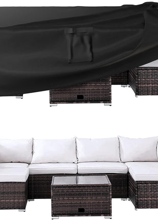Patio Furniture Covers, Outdoor Furniture Cover Waterproof, General Purpose, Outside Table and Chair Covers, Heavy Duty 600D (108 Inch L x 82 Inch W x 27.9 Inch H)