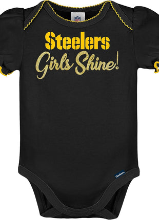 Gerber NFL Baby-Girls NFL Team 3 Pack Short Sleeve Onesie Bodysuit
