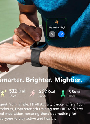 FITVII Health & Fitness Tracker (Answer/Make Calls), Smart Watch with 24/7 Heart Rate and Blood Pressure, Sleep Tracking, Blood Oxygen Monitor, 120+ Sport Modes Activity Tracker for Women Men