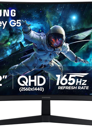 Samsung 32" Odyssey (G55C) Series QHD 1000R Curved Gaming Monitor, | 165Hz, 1ms(MPRT), HDR10, AMD Radeon FreeSync, Eye Care, Glare Free, Sharp Resolution (LS32CG550ENXZA)