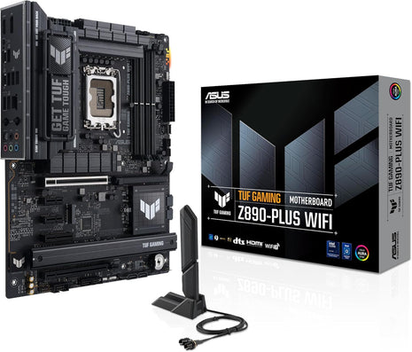 ASUS TUF Gaming Z890-PLUS WiFi Z890 LGA 1851 ATX Motherboard, Intel® CoreTM Ultra Series 2 Ready, Advanced AI PC-Ready, 16+1+2+1 Stages, DDR5, PCIe® 5.0, ThunderboltTM 4 Type-C®, 4X M.2, Wi-Fi 7, 2.5Gb
