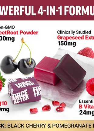Bundle of Force Factor Total Beets Ultimate Heart Health Blood Pressure Support Chews with CoQ10, Beet Root Powder, Grape Seed Extract, Blood Pressure Supplement for Circulation & Blood Flow, 60 Soft