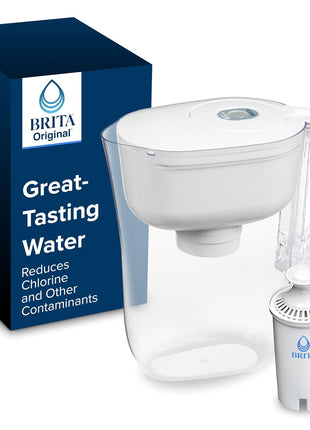 Brita Metro Water Filter Pitcher with SmartLight Change Indicator, BPA-Free, Replaces 1,800 Plastic Water Bottles a Year, Lasts Two Months, Includes 1 Filter, Small - 6-Cup Capacity, White