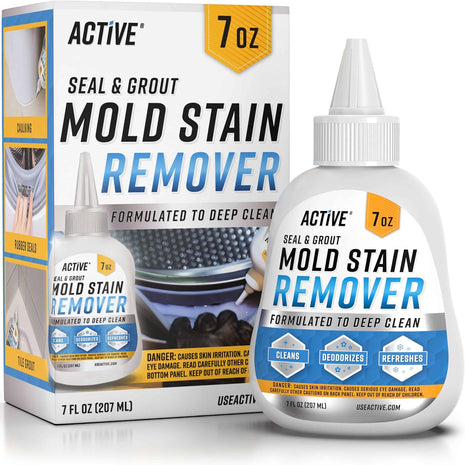 ACTIVE Mold Stain Remover Gel Cleaner Heavy Duty Stain Cleaner for Front Loader Washing Machine Seal, Bathroom Grout, Shower, Caulk   Front Load Washer Cleaning Solution   7 Fl Oz