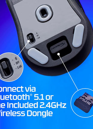 HyperX Pulsefire Haste 2 Mini – Wireless Gaming Mouse for PC Compact Lightweight Bluetooth 2.4GHz Black