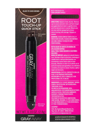 EVERPRO Gray Away Root Touchup Quick Stick, Black/Dark Brown, 0.1 Oz