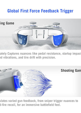 FLYDIGI APEX 4 Wireless PC Controller Forceflex Joystick Forceadapt Trigger 1000Hz Report Rate Full-Color LCD Display 1500mAh Battery Stereo Vibration PC/Switch/Switch2/TV/Android/Laptop