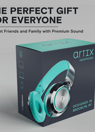 ARTIX CL750 Adults & Kids Headphones with Cord, Microphone & Volume Control - Wired Headphones with Mic, Plug In Teens Corded Head phones Wire for Laptop, Computer, Chromebook, iPad & Tablet 3.5mm Aux