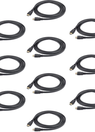 StarTech.com 6ft HDMI Cable - 10 Pack - 4K High Speed HDMI Cable with Ethernet - UHD 4K 30Hz Video - HDMI 1.4 Cable - Ultra HD HDMI Monitors, Projectors, TVs, Displays - Black HDMI Cord (HDMM610PK)