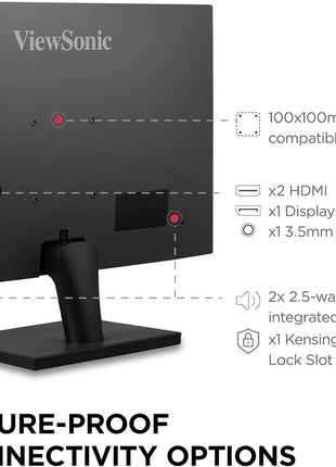 ViewSonic VS2725-2K 27 Inch QHD 1440p Monitor with 100Hz, HDMI, DisplayPort, and Variable Refresh Rate for Home and Office