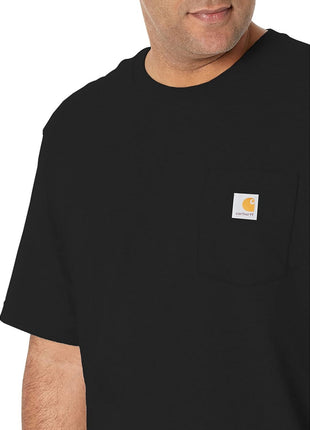 Carhartt Mens Loose Fit Heavyweight Short-Sleeve Pocket T-Shirt Work Utility t Shirts, Black, Large US