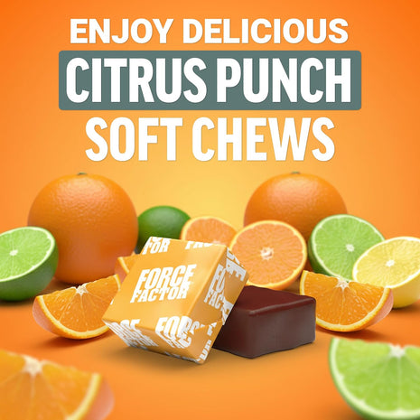 Force Factor Liver Detox + Cleanse Soft Chews | Liver Cleanse Detox & Repair Supplement, with Milk Thistle, Turmeric & Ginger, Citrus Punch, 60 Soft Chews