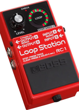 Boss RC 1 Loop Station Bundle with Gearlux Power Supply, Instrument Cable, Patch Cable, and Picks
