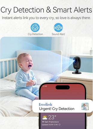 1080P High Definition Baby Monitor, Baby Monitor with Camera and Audio, Long Lasting Battery Monitor wtih Night Vision, 2-Way Talk, VOX, 5 Lullabies, 1200ft Long Range for Indoor Home Use