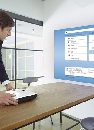 Epson PowerLite 1785W 3LCD WXGA wireless mobile projector with carrying case, fast and easy image adjustments. A bright fully equipped solution for presentations as well as video streaming