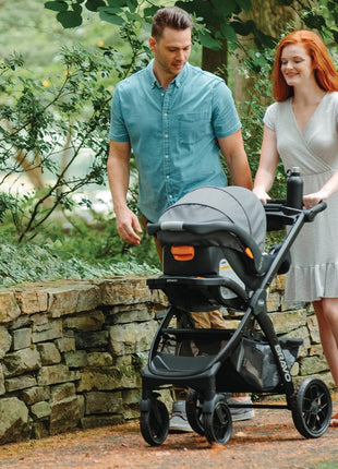 Chicco Bravo LE Stroller with Car Seat Compatibility, Compact Fold | Pewter/Grey, lightweight stroller, UPF 50+ canopy, GREENGUARD Gold, removable seat, 5-point harness, all-wheel suspension