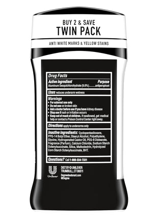 Degree Men UltraClear Antiperspirant Deodorant Black+White 2 Count 72-Hour Sweat & Odor Protection Antiperspirant For Men With MotionSense Technology 2.7 oz