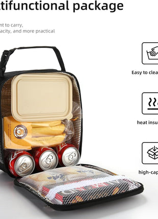 Lovoeo Lunch box Lunch bag for men women Insulated Lunchbox Lunch bags for Work Picnic Travel (Black)