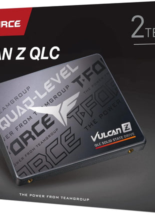 TEAMGROUP T-Force Vulcan Z 2TB SLC Cache 3D NAND QLC 2.5 Inch SATA III Internal Solid State Drive SSD (R/W Speed up to 550/470 MB/s) T253TY002T0C101