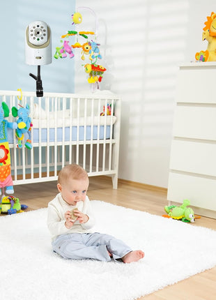 Baby Monitor Mount, Universal Baby Monitor Stand Flexible Gooseneck Arm Super Crab Clamp Camera Crib Mount for Infant Optics DXR 8 DXR-8 Pro, Nanit Pro Smart Flex Stand and Most Baby Monitors