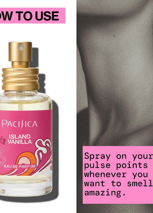 Pacifica Island Vanilla Perfume – Clean Vanilla Fragrance for Women - Warm Tropical Aroma - Long-Lasting Clean Beauty Non Toxic Scent, Vegan & Cruelty-Free, 1 oz Travel-Friendly Spray