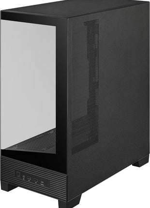ASUS A31 Black ATX Mid-Tower Gaming Case, Dual Tempered Glass, Frameless, BTF Hidden Connectors, 360 AIO Support, Angled Base, ARGB, Optimized Airflow, Seamless Cable Management, 2 Year Warranty