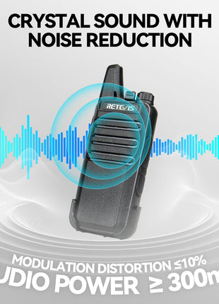 Retevis RT22 Walkie Talkies Rechargeable Hands Free 2 Way Radios Two-Way Radio(6 Pack) with 6 Way Multi Gang Charger