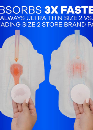 Always Ultra Thin Pads with Wings, Size 1, Regular, 46 Count