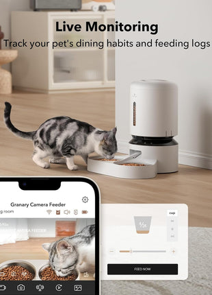 PETLIBRO Automatic Cat Feeder with Camera for Two Cats, 1080P HD Video with Night Vision, 5G WiFi Pet Feeder with Phone APP Control, 2-Way Audio for Cat & Dog, Low Food & Motion & Sound Alerts