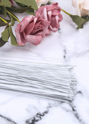 CCINEE 24 Gauge White Floral Wire Stem for Flower Arrangement Craft Supply,16 Inch,200PCS